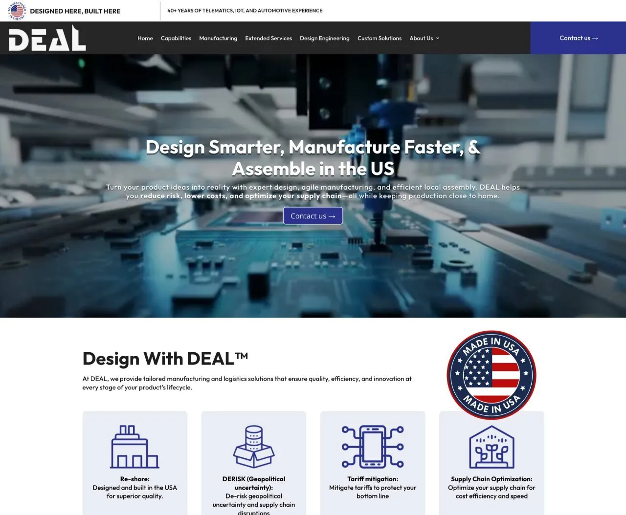 Danlaw Electronics website designed by Blue Lake Web Design